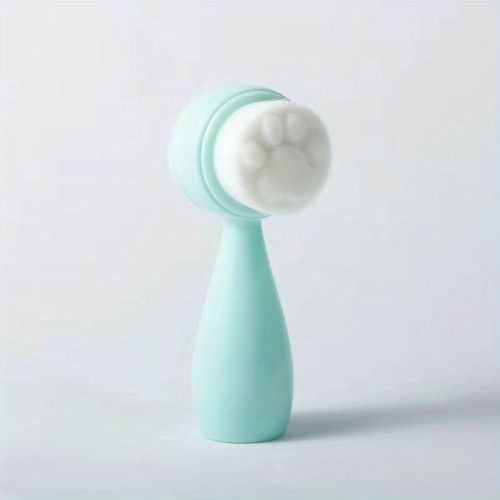 Double-Sided Silicone Face Brush with Soft Bristles for Exfoliating and Massaging Skin Care - Cute Cat Paw Design for Facial Cleansing and Makeup